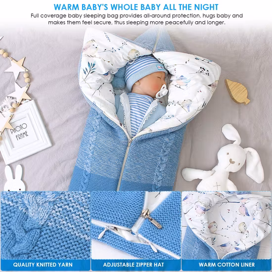 Couverture blanche en peluche ours en peluche pour bébé, literie à capuche, sac de couchage pour nouveau-né